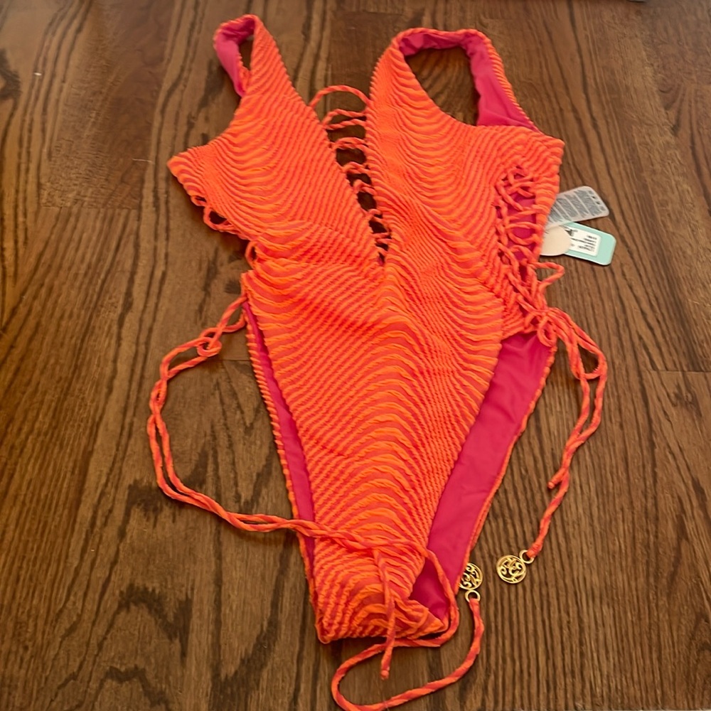 Luli Fama NWT orange with a hint of pink undertone